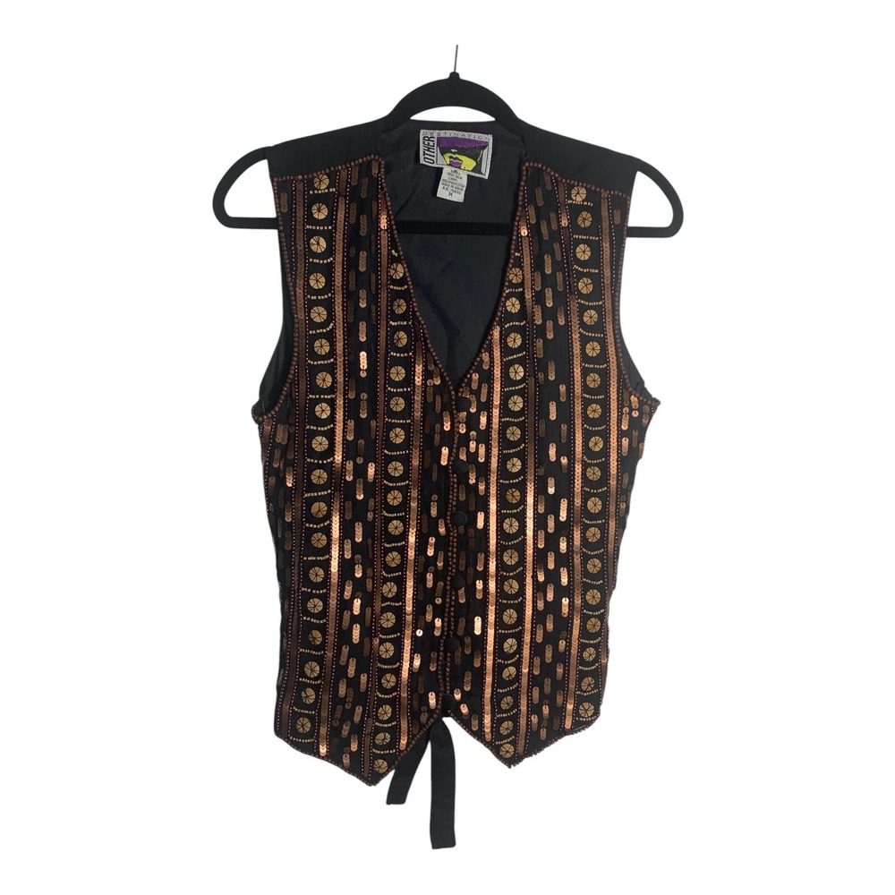 Rare Vintage Beaded Vest Size M - Other Destination - Southwestern Boho Womens